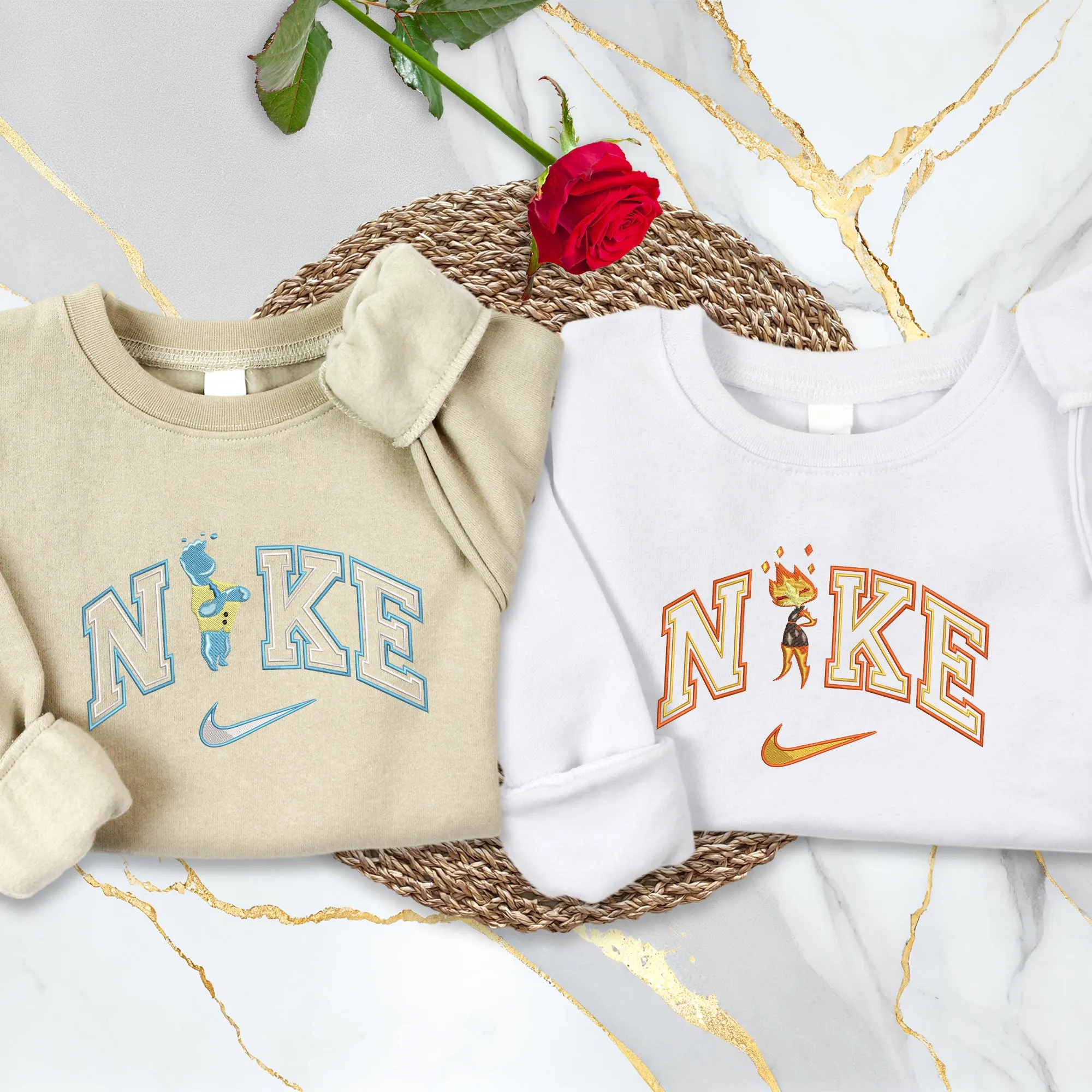 Personalized Wade & Ember Couple Nike Embroidered Adult Sweatshirt
