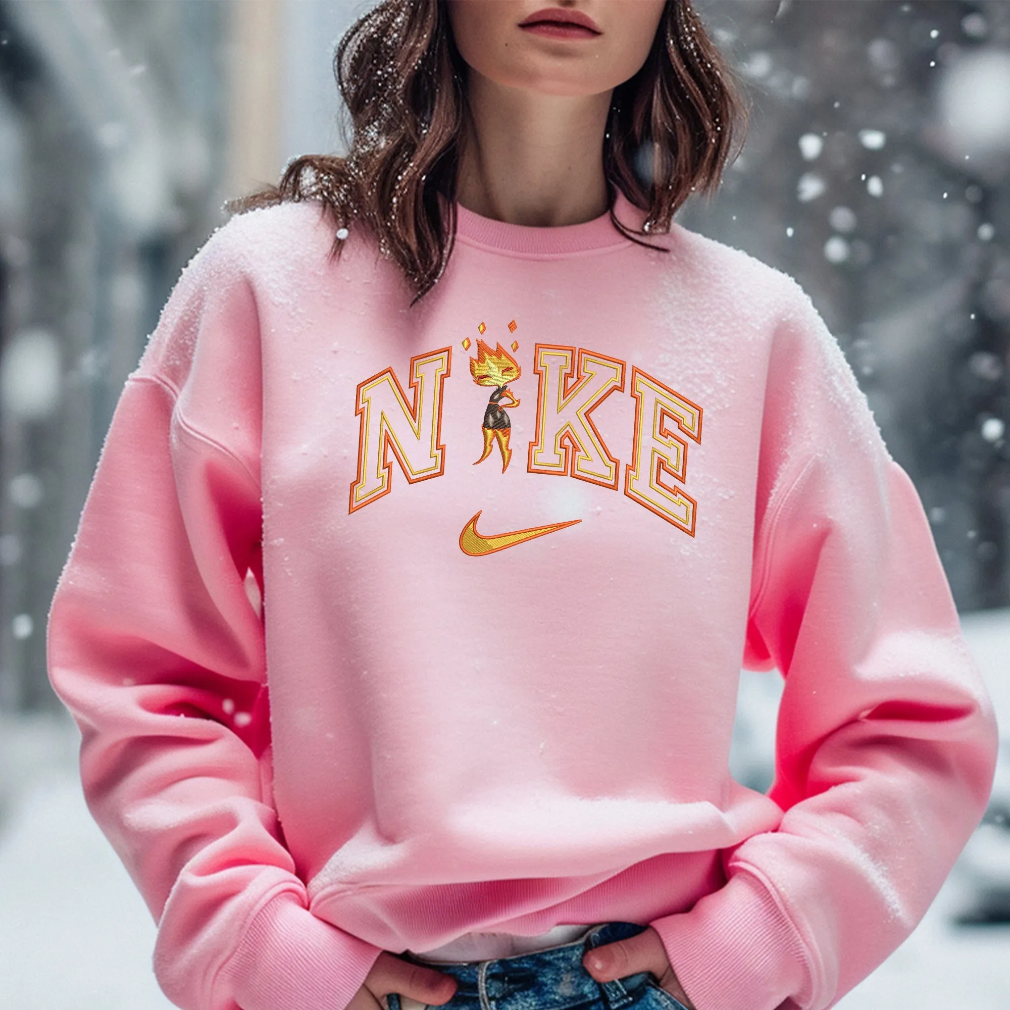Personalized Wade & Ember Couple Nike Embroidered Adult Sweatshirt