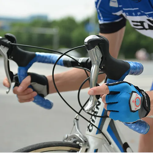 ROCKBROS Unisex Summer Half Finger Riding Gloves With Intelligent Steel Ring Light Luminous Gloves