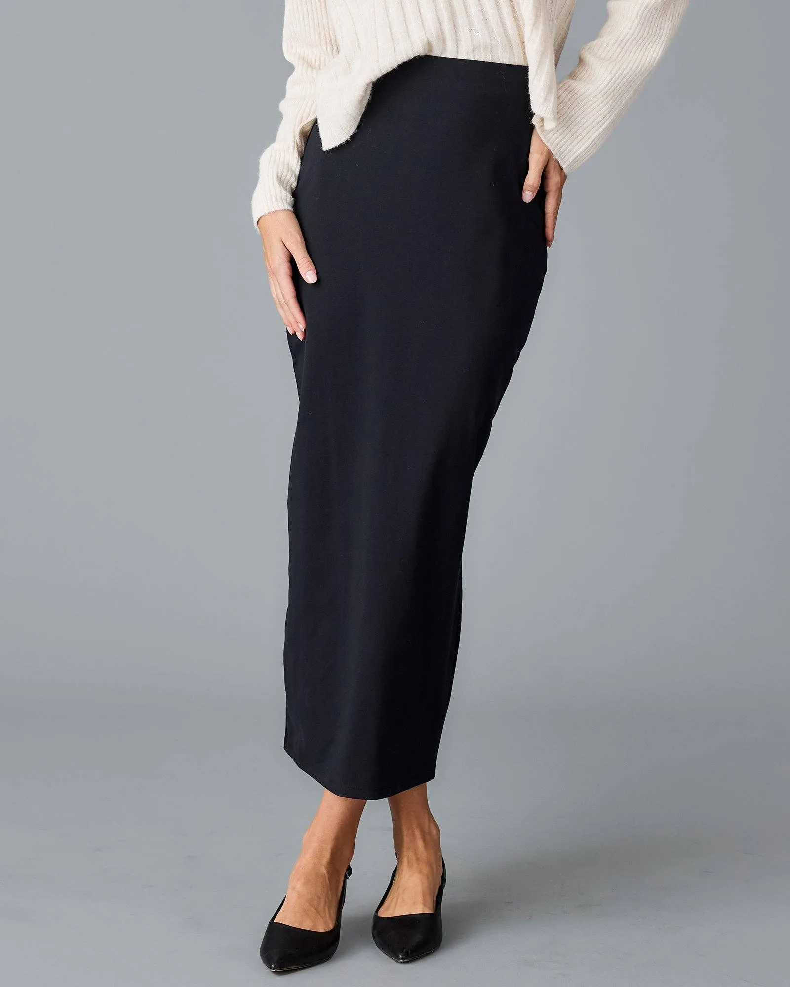 Straight Maxi Skirt in Black Beauty