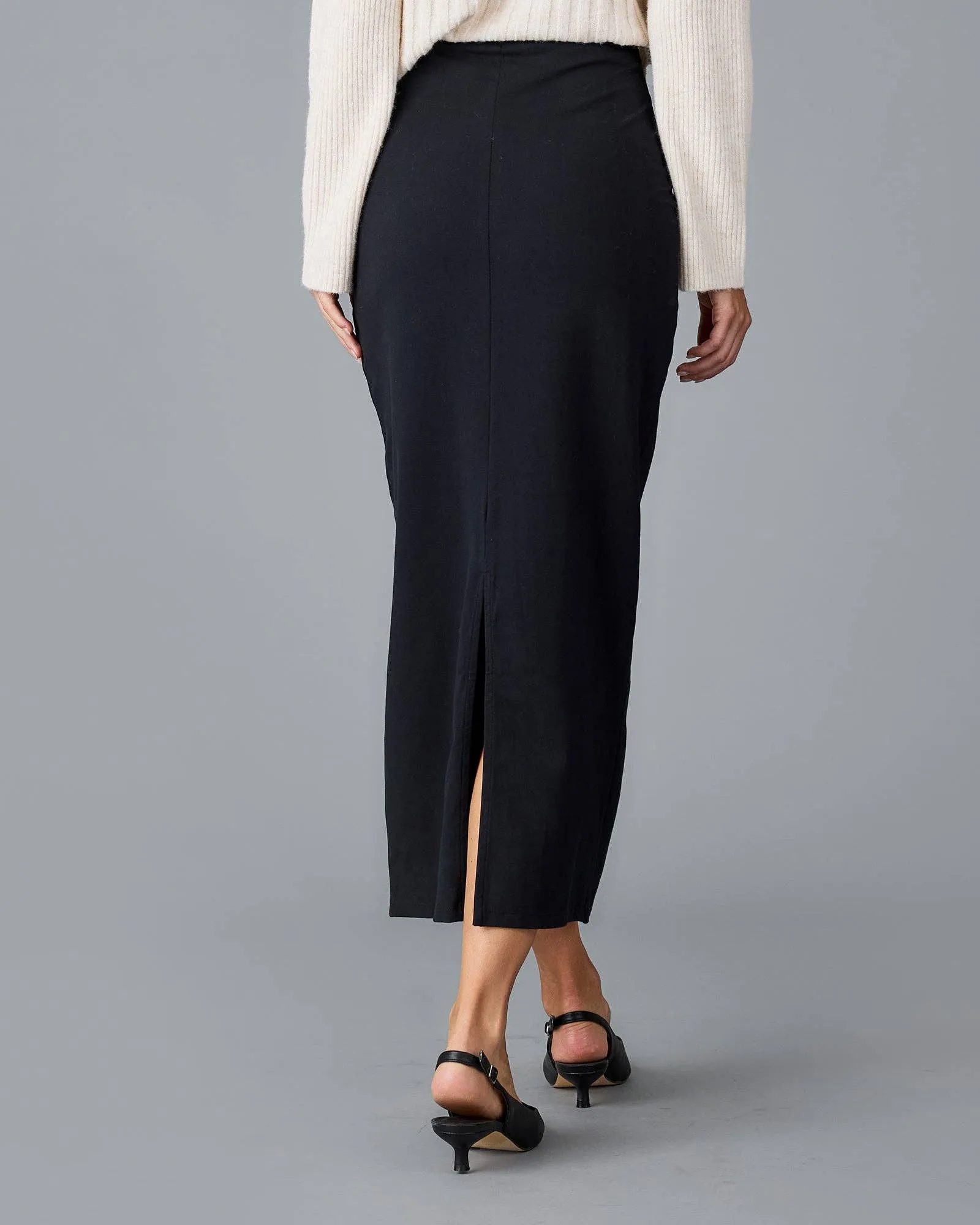 Straight Maxi Skirt in Black Beauty