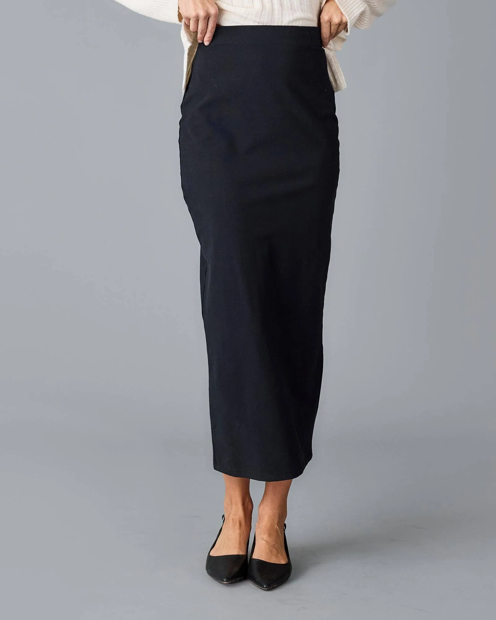 Straight Maxi Skirt in Black Beauty
