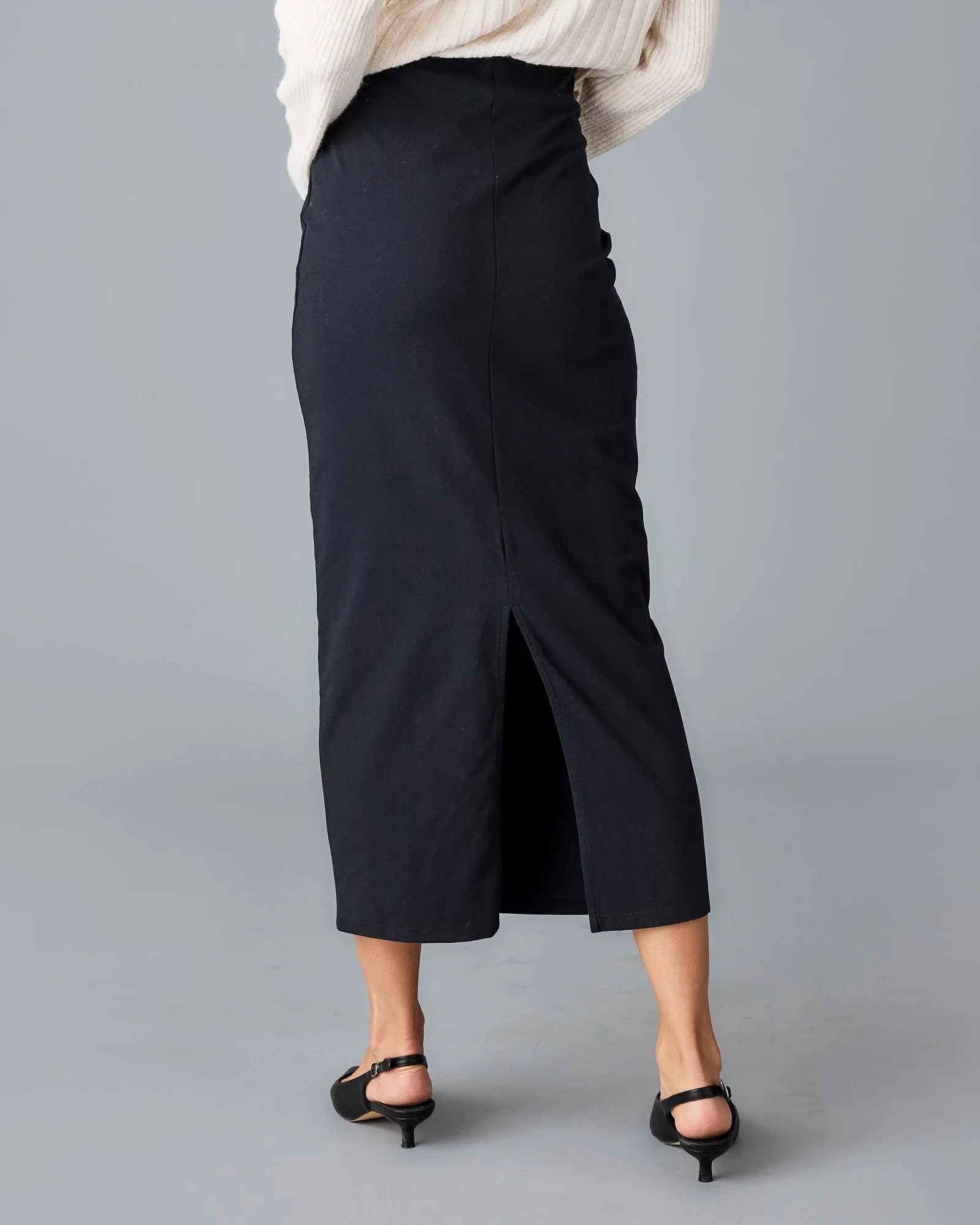 Straight Maxi Skirt in Black Beauty
