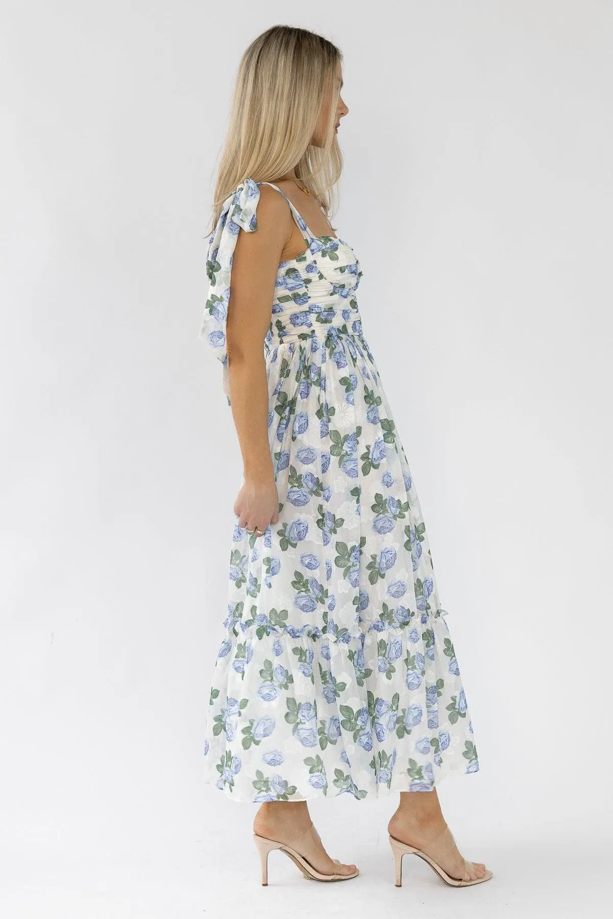 Sweet Serenade Blue Floral Maxi Dress - Final Sale