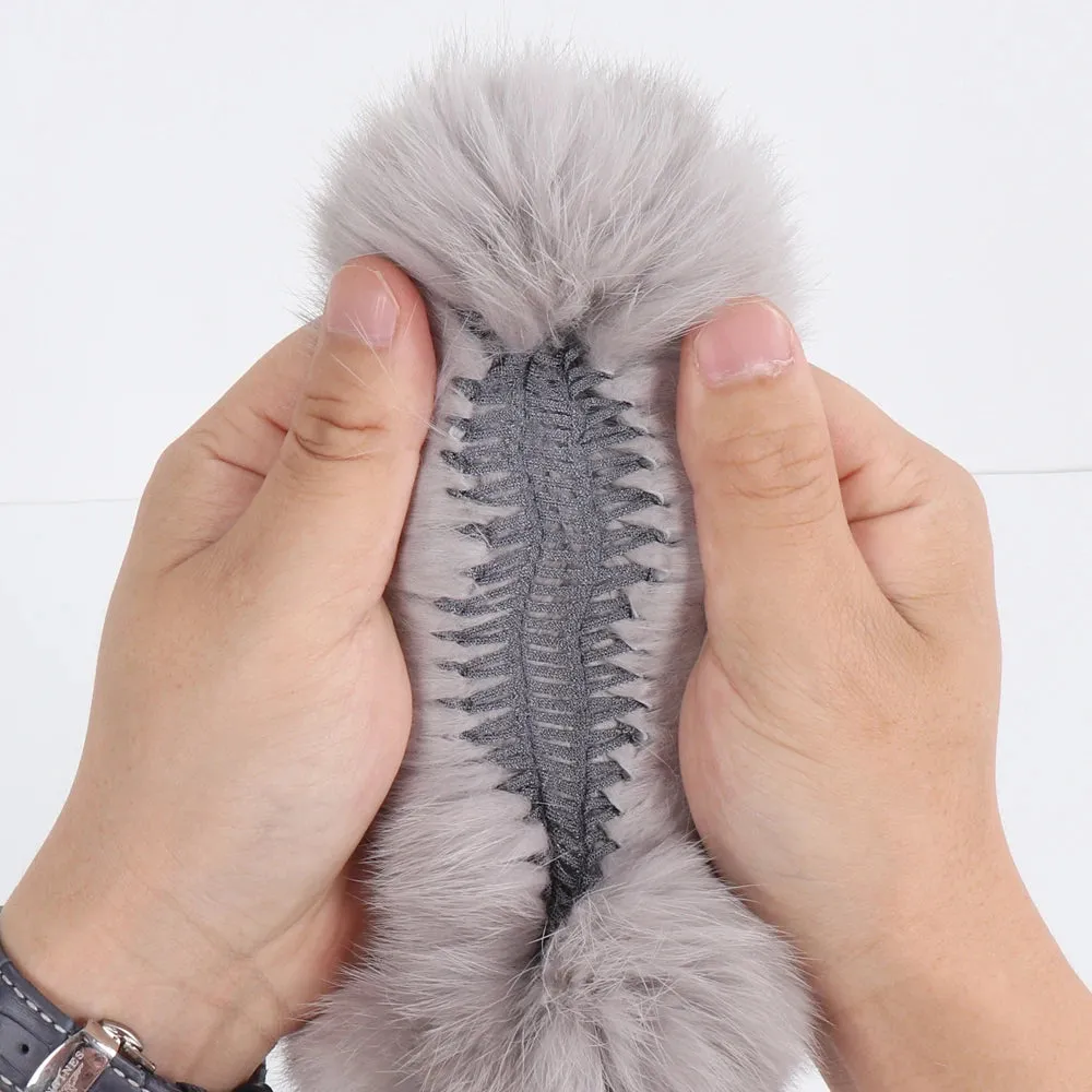 TEEK - Womens Natural Fluff Gloves Fingerless Gloves