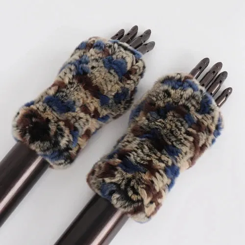 TEEK - Womens Natural Fluff Gloves Fingerless Gloves