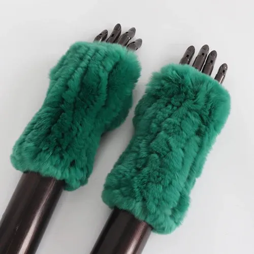 TEEK - Womens Natural Fluff Gloves Fingerless Gloves