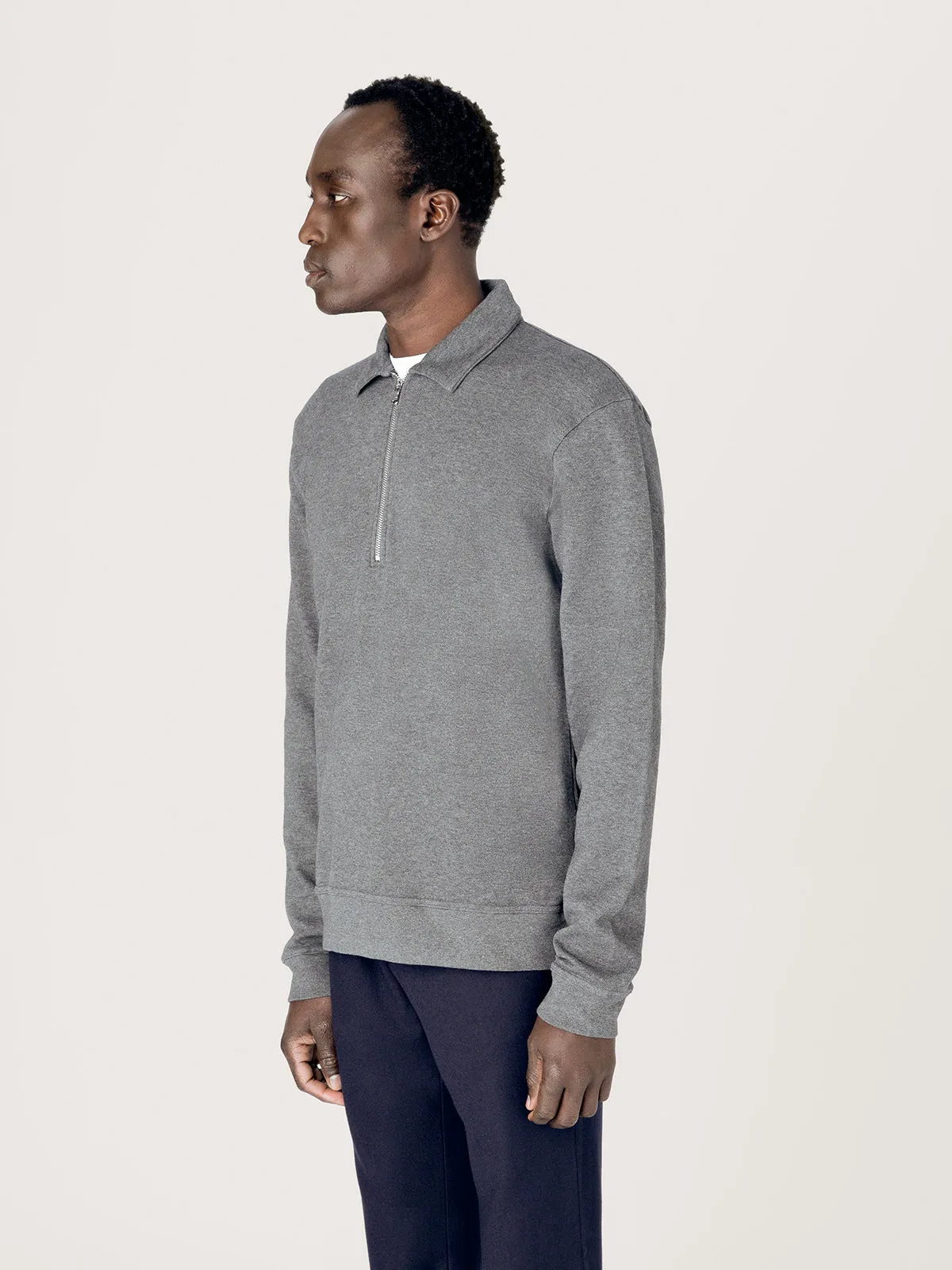 The Easy Zip Sweatshirt || Charcoal | Organic Cotton