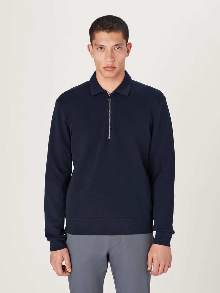 The Easy Zip Sweatshirt || Navy | Organic Cotton