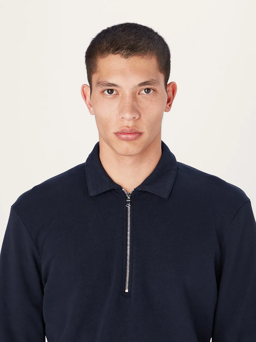 The Easy Zip Sweatshirt || Navy | Organic Cotton
