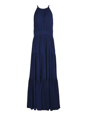 tiered silk maxi dress