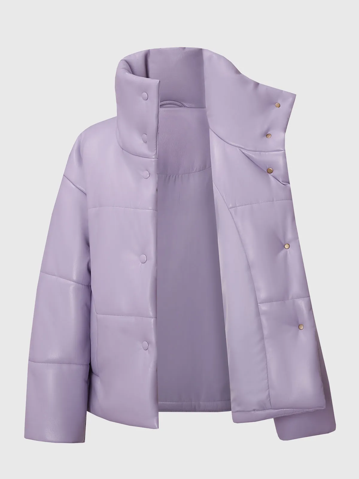 Vegan Leather Down Puffer Jacket