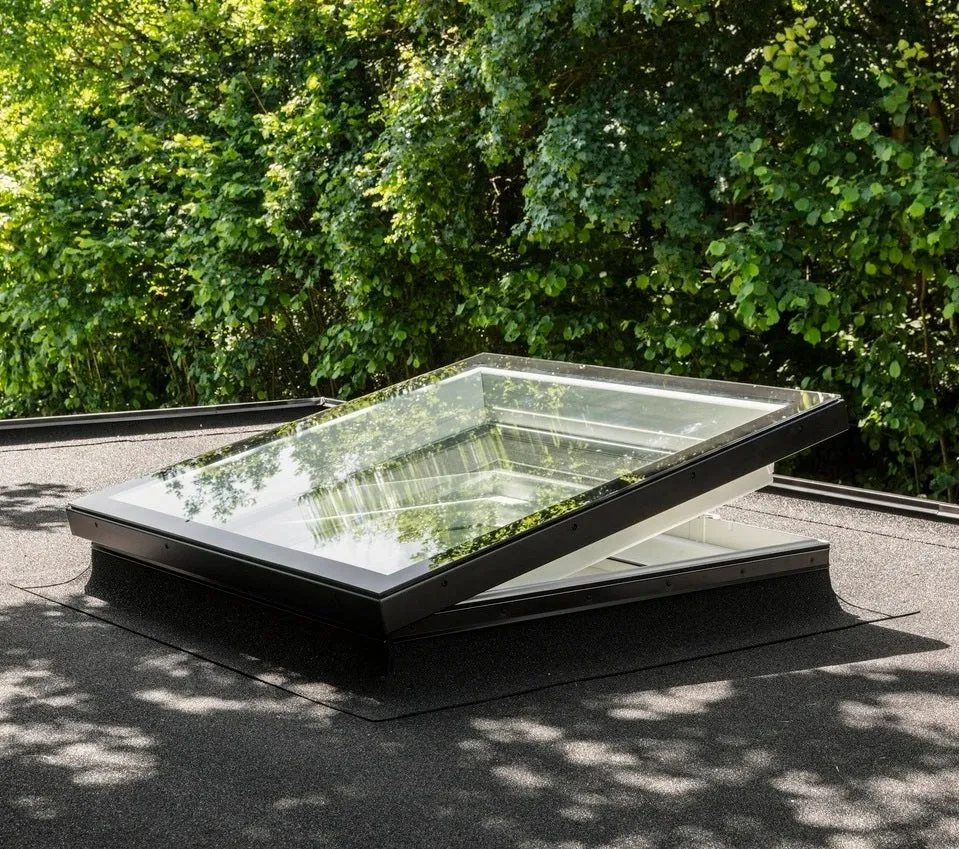 VELUX CVU 100100 S06Q Electric Flat Glass Rooflight Package 100 x 100 cm (Including CVU Triple Glazed Base & ISU Flat Glass Top Cover)